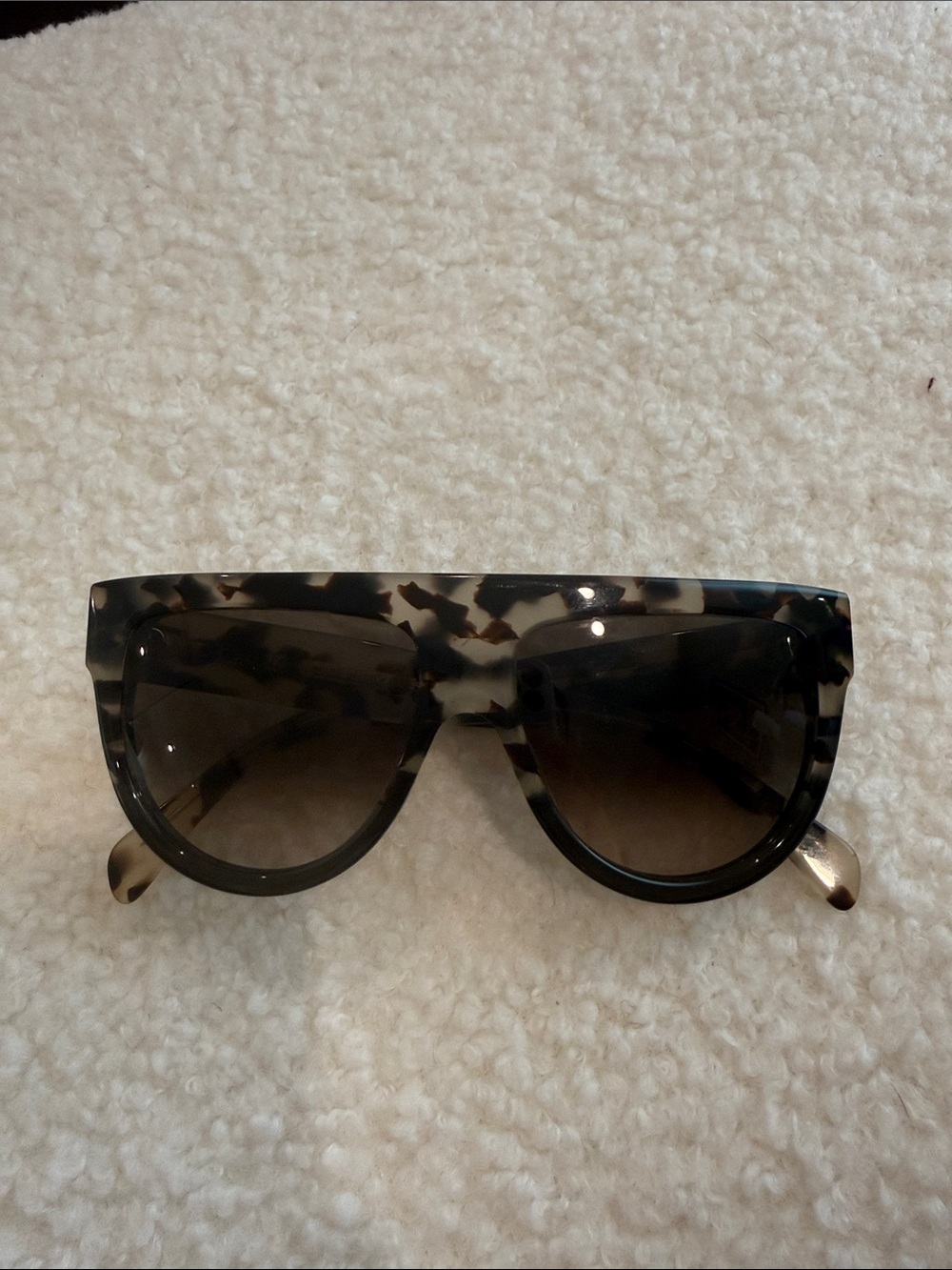 Celine Tortoiseshell Shield Sunglasses